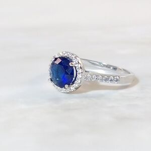 Simulated Blue Sapphire Ring Size 8-3/4